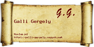 Galli Gergely névjegykártya